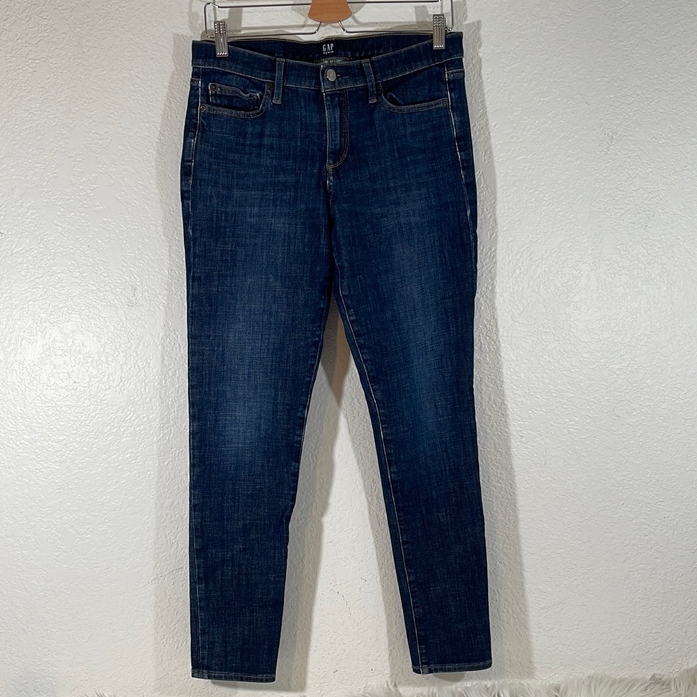 GAP 360 True Skinny Dark Indigo Wash Denim Jeans With Pockets Size 30 Regular - Picture 1 of 10